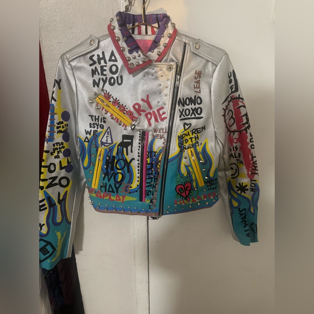 Azalea Wang Silver and Purple Studded Jacket